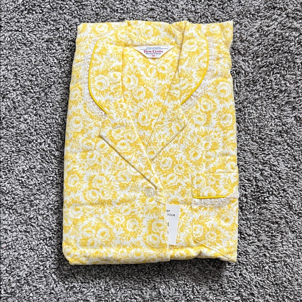 Vintage Yellow Floral Pajama Set